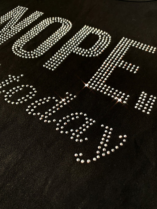 Rhinestone Letter Graphic Crew Neck Tee