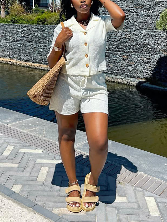 Two Piece Short Sleeve Shirt and Shorts