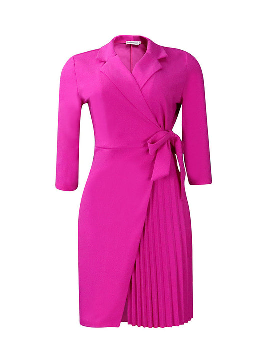 Tie Waist Pleated Midi Dress