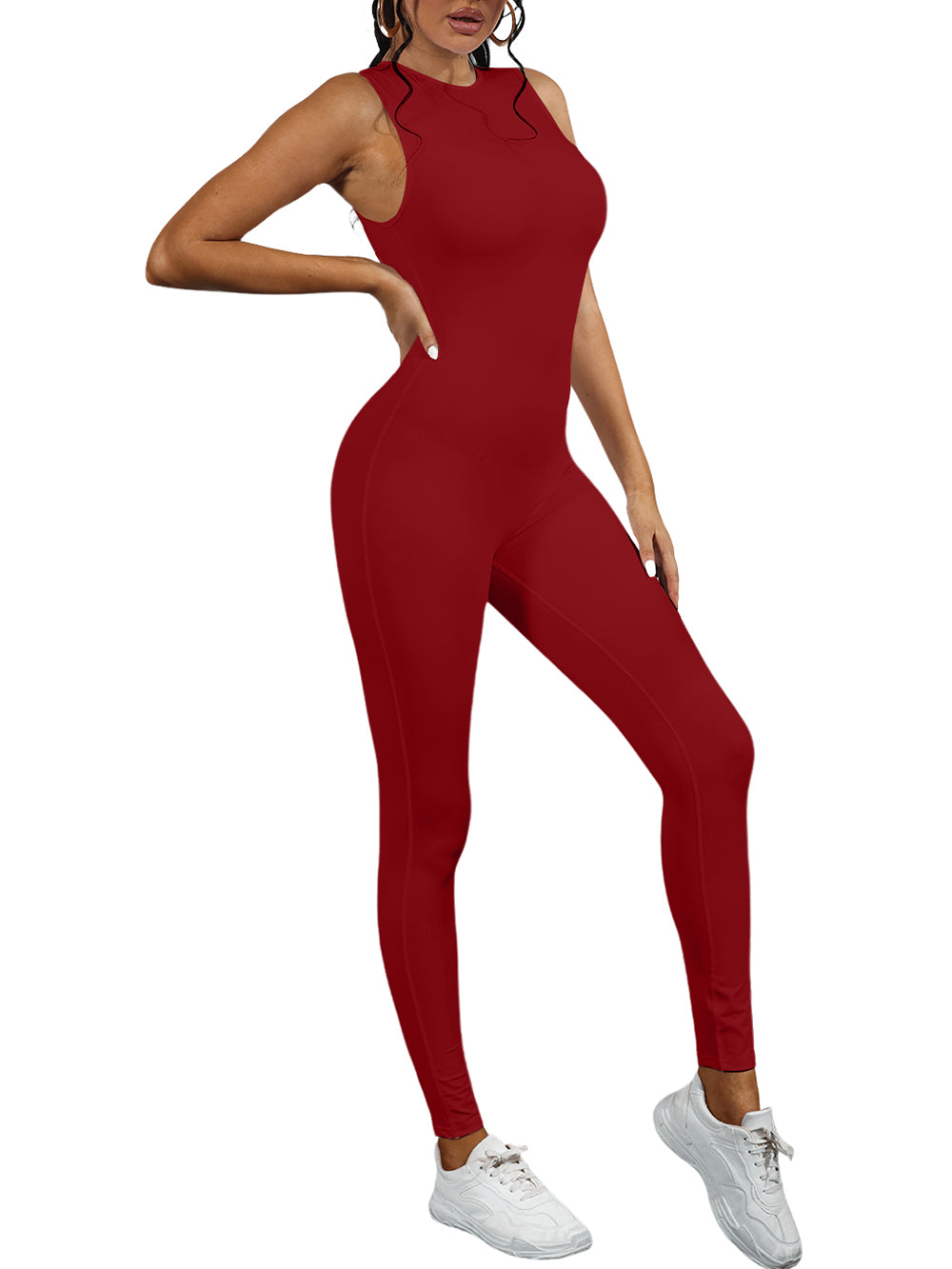 Sleeveless Zipper Jumpsuits