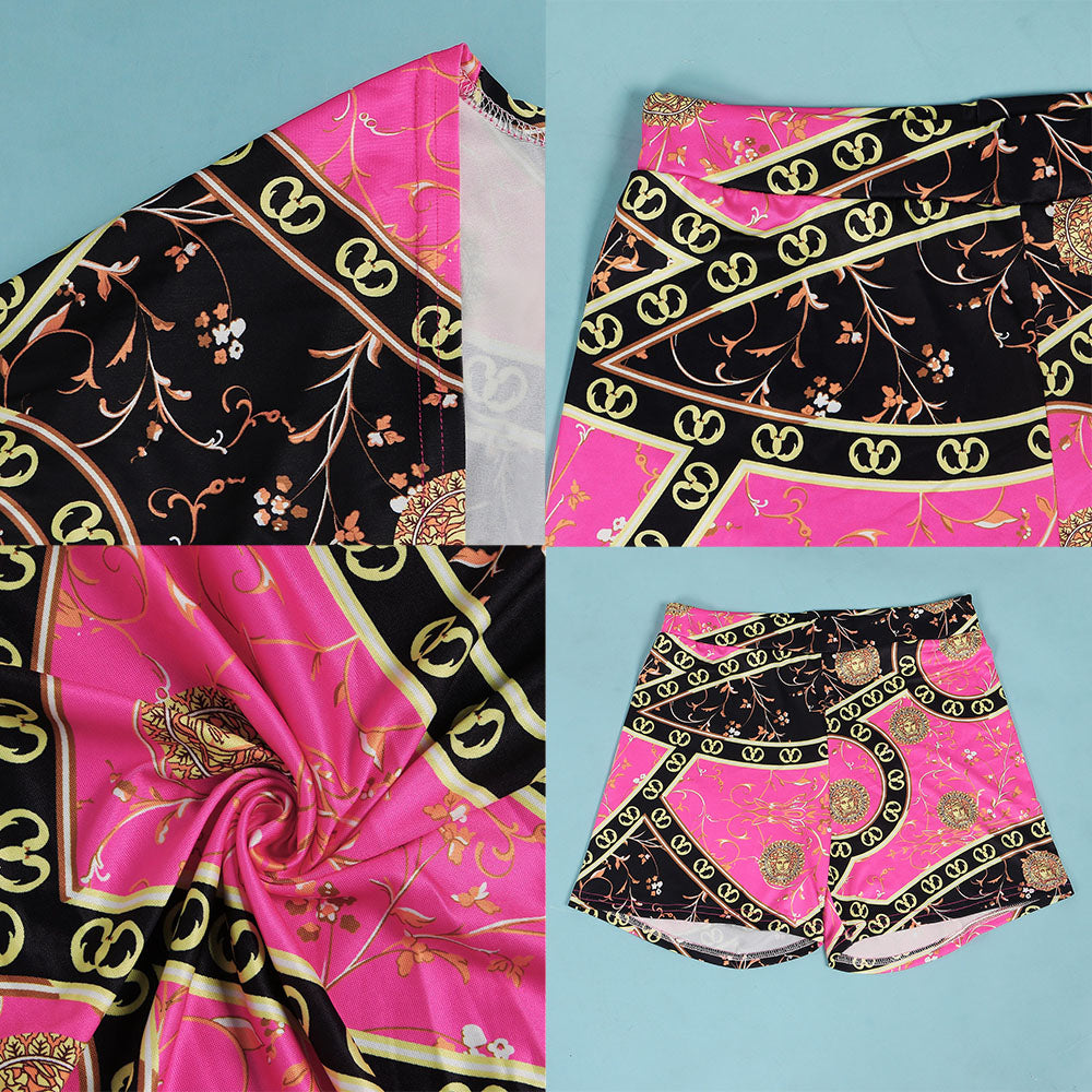 Conjunto de cárdigan de dos piezas con estampado floral