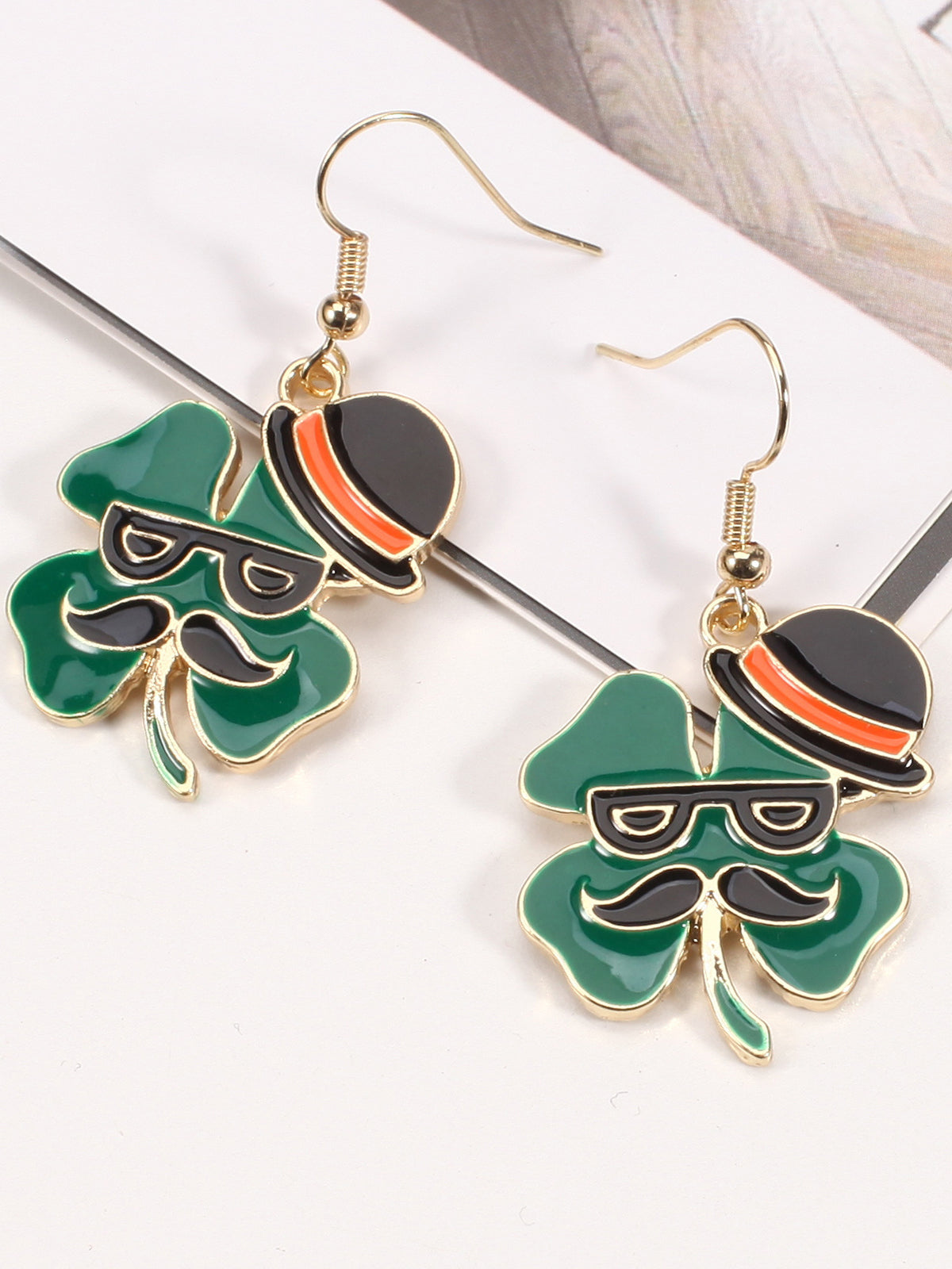 St Patrick's Day Clover Beer Earrings
