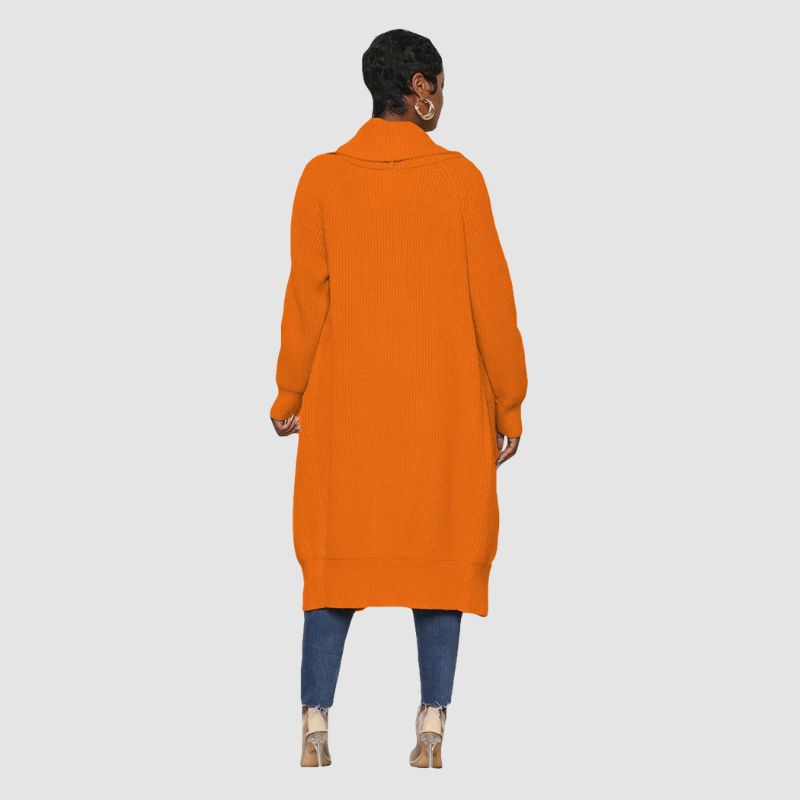 Cárdigans de punto largos de color liso