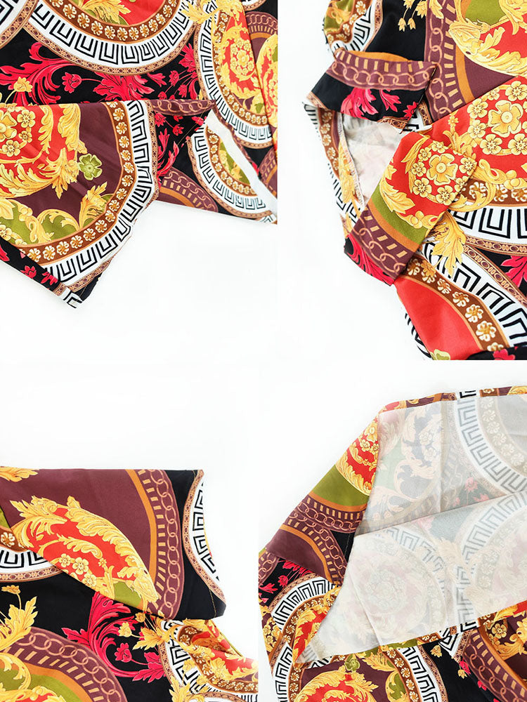 Vestido midi fluido de manga corta con cuello camisero de talla grande