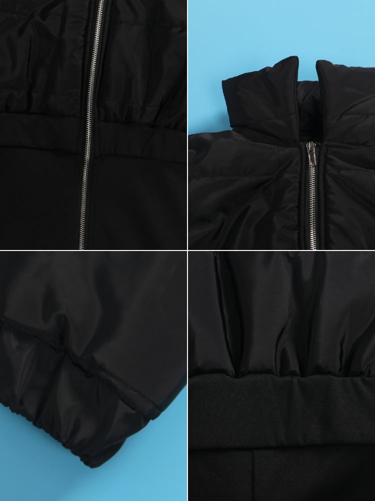 Down Jacket Patchwork Stretchy Jumpsuit