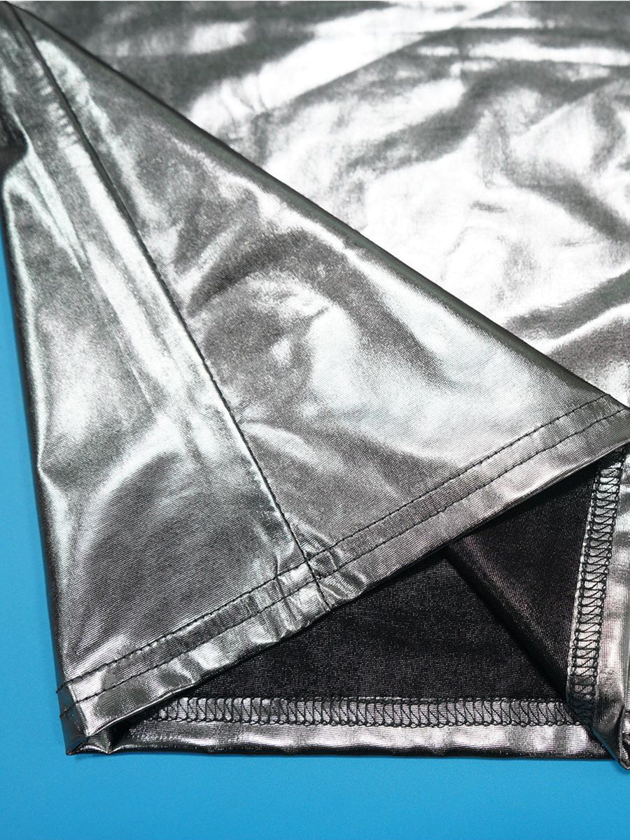 Glitter Halter Cowl Neck Backless Jumpsuit