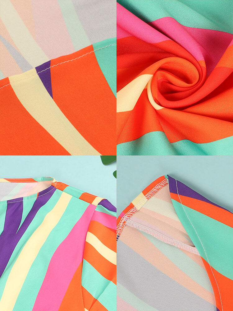 Long Sleeve Striped Bodycon Midi Dress