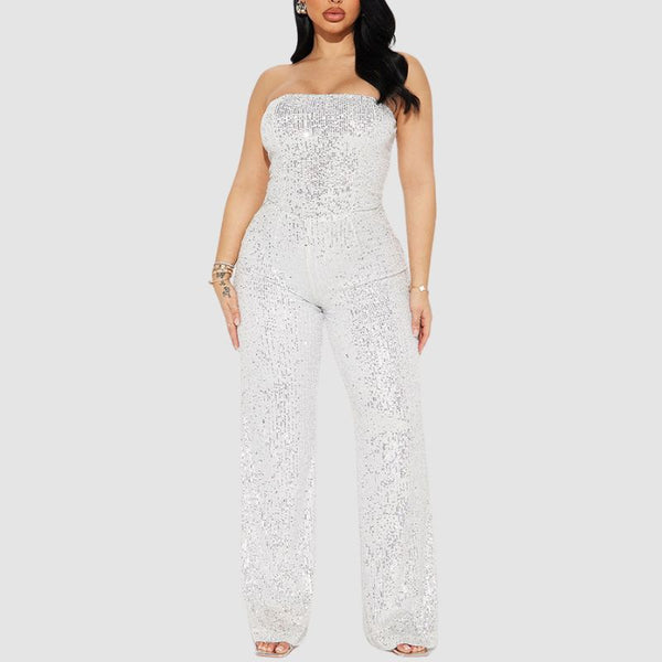 Strapless Sequined Jumpsuits