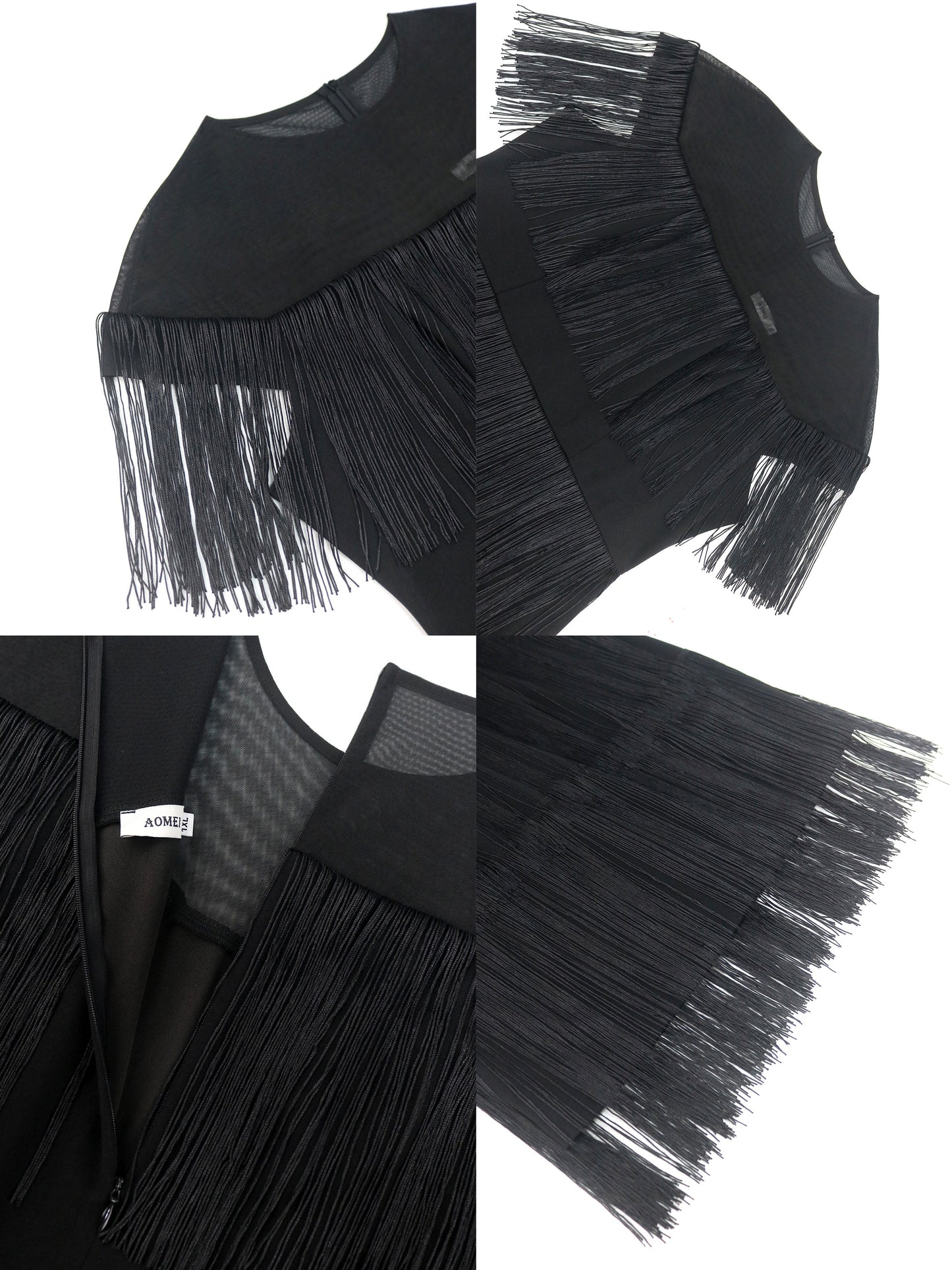 High-Waisted Fringe Tassel Belted Dress