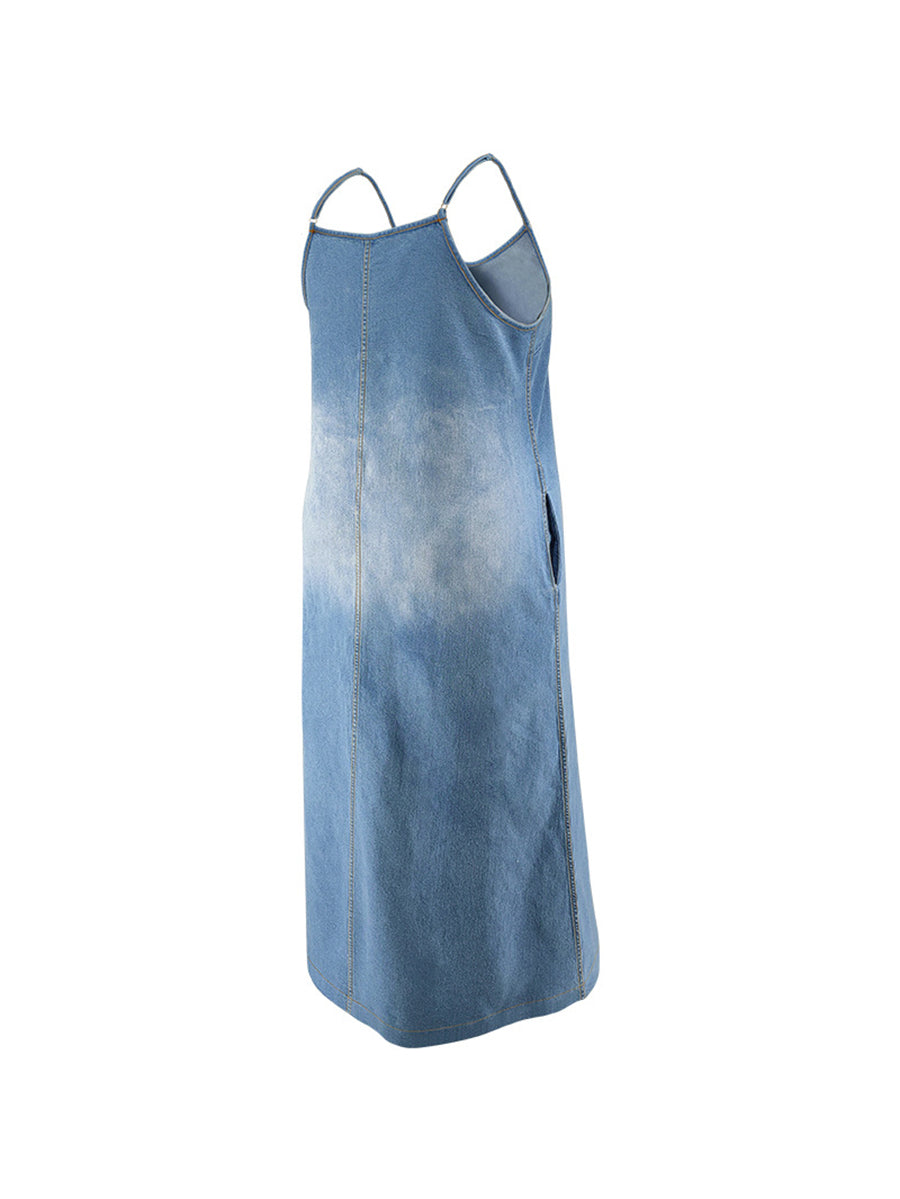 Plus Size Denim Maxi Dress