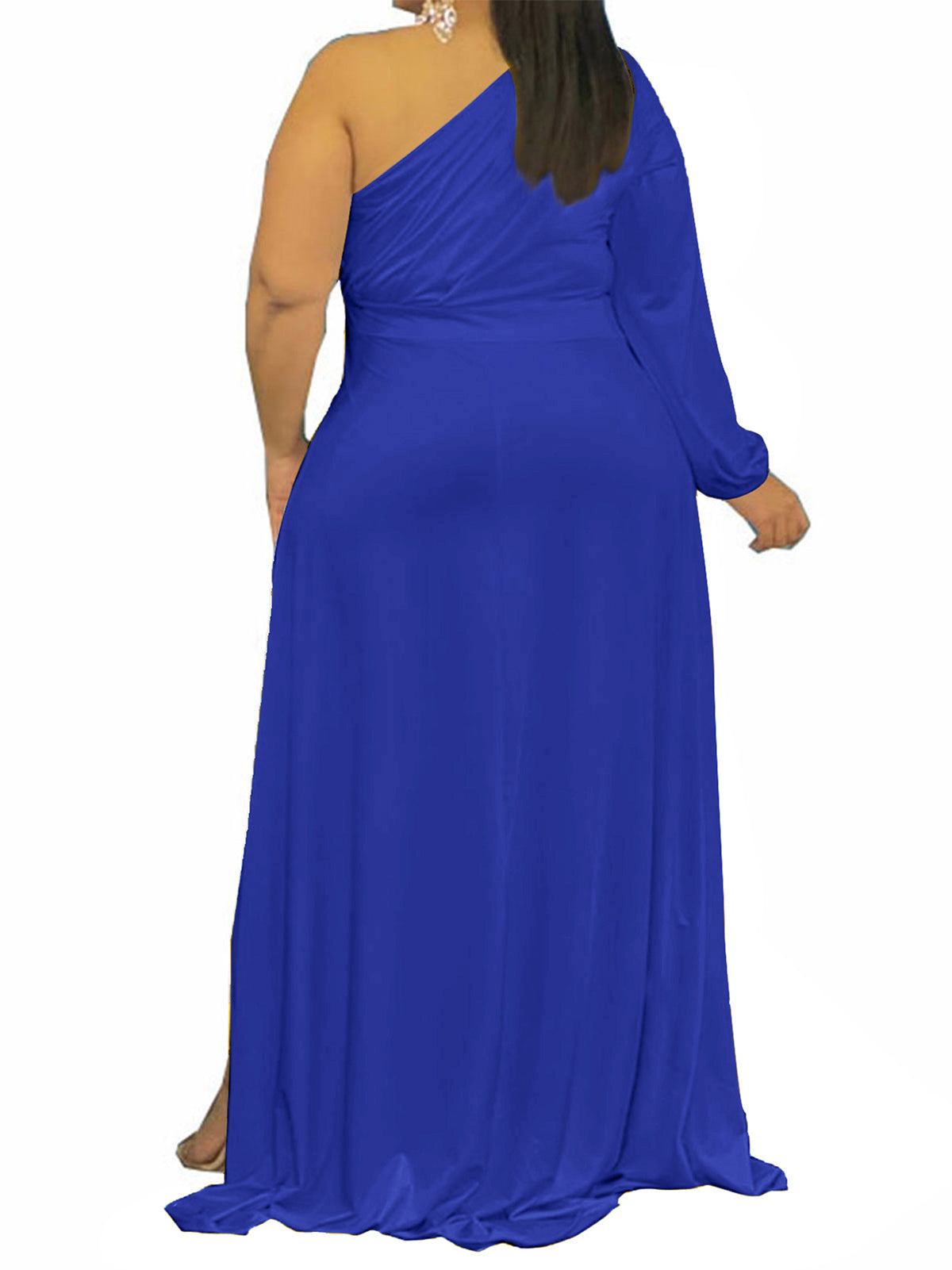 Plus Size One Shoulder Irregular Hem Dress