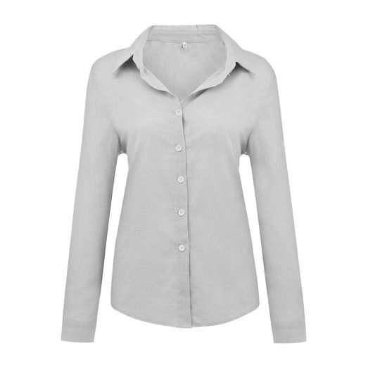 Loose Fit Long Sleeve Linen Shirt
