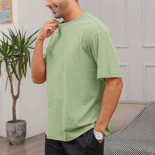 Mens Crewneck Solid Color Top