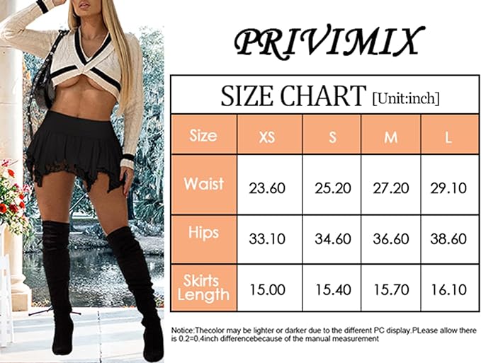 Minifalda plisada con volantes y encaje de patchwork