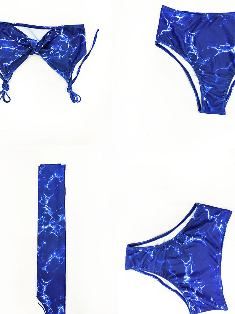 Traje de baño de talla grande con falda cubierta de tres piezas