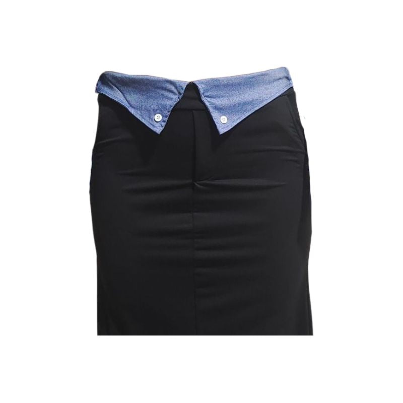 Conjunto de falda con capucha y patchwork de mezclilla