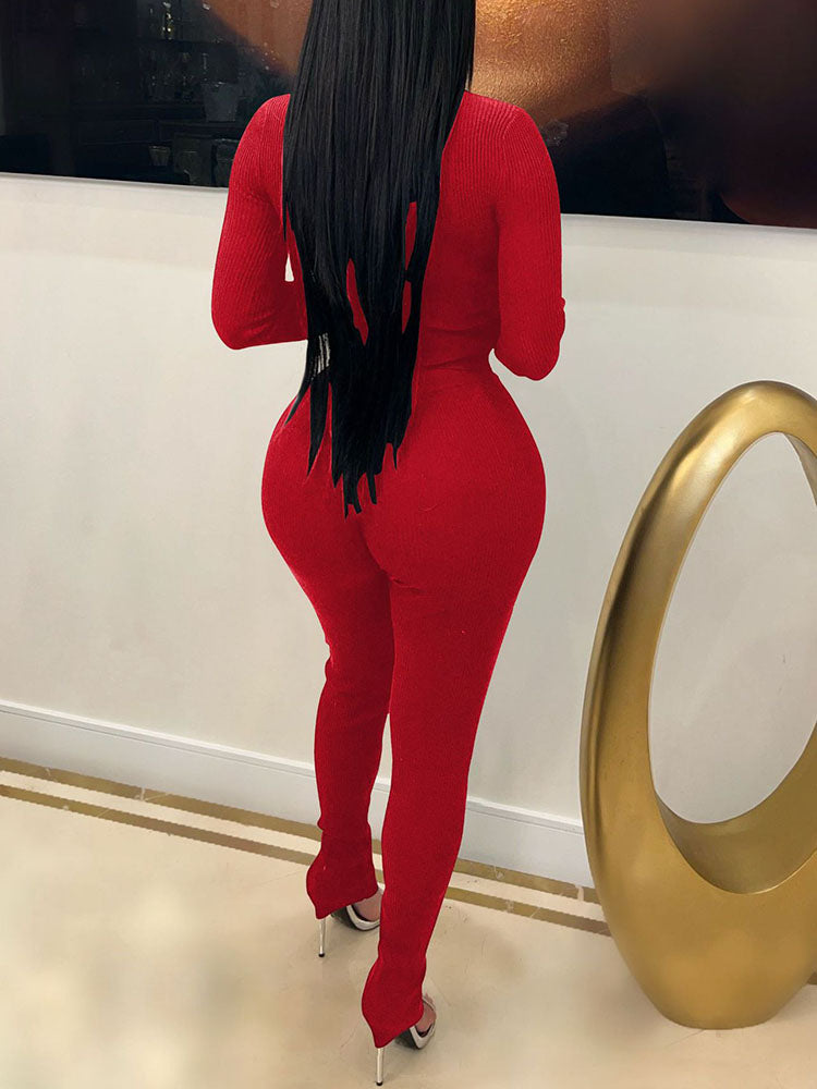 Conjunto de pantalones con abertura en forma de corazón de dos piezas con diamantes de imitación