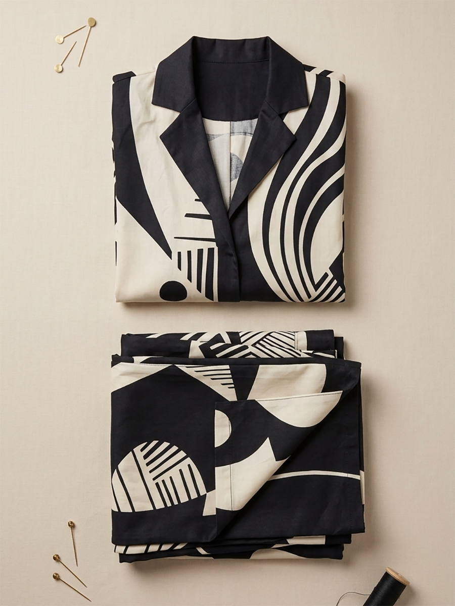 Printed Shirt Wide Leg Pants Set