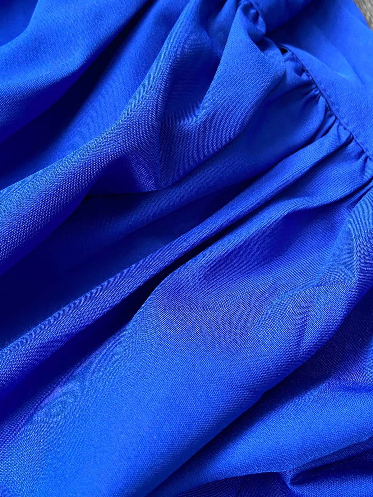 Vestidos elegantes de color liso con manga de burbuja