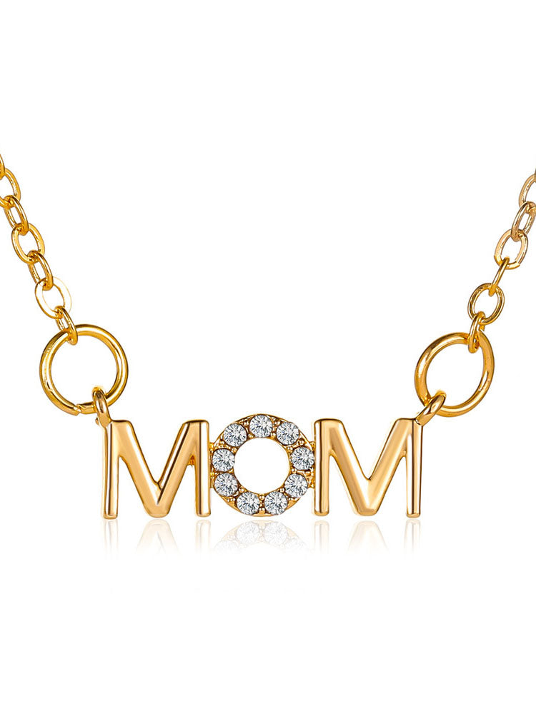 Collares de cadena de mamá con diamantes de imitación