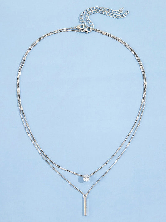 Conjunto de collar de dos piezas de doble capa