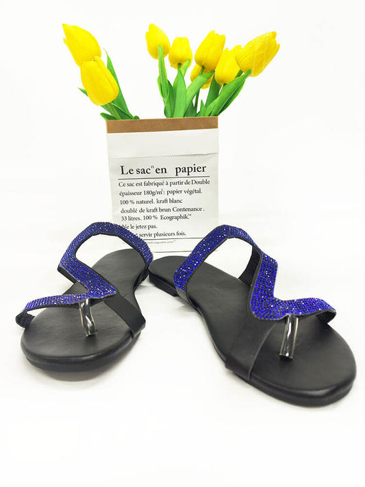 Rhinestone Patchwork Flip Flop