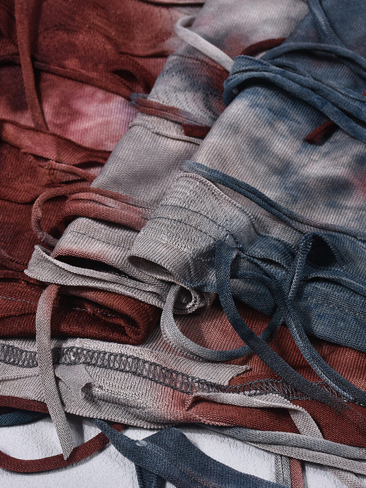 Halloween Fringe Crop Top Tie-Dye Set