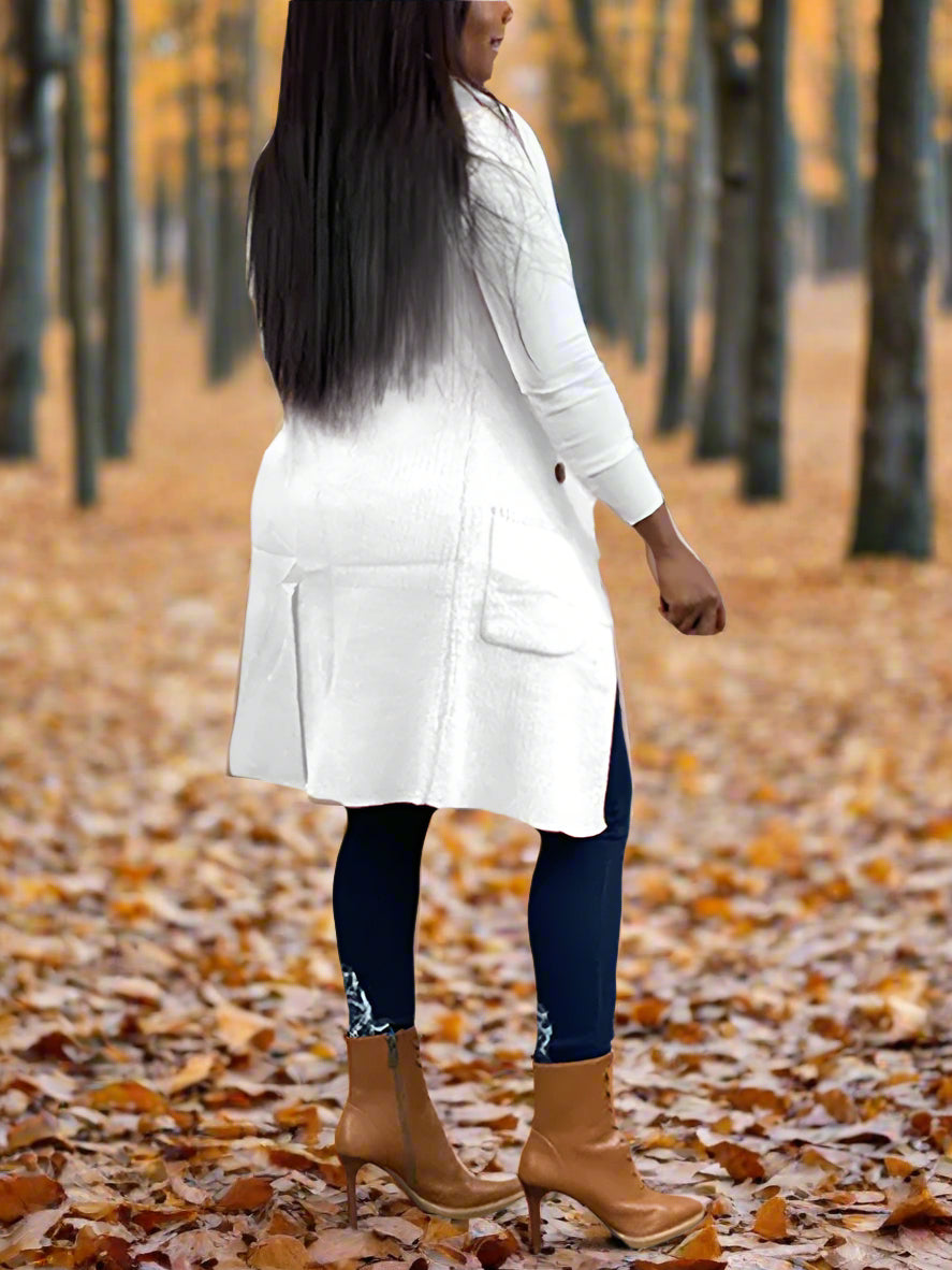 Chaquetas tipo chaleco con botones sin mangas y solapa de color liso