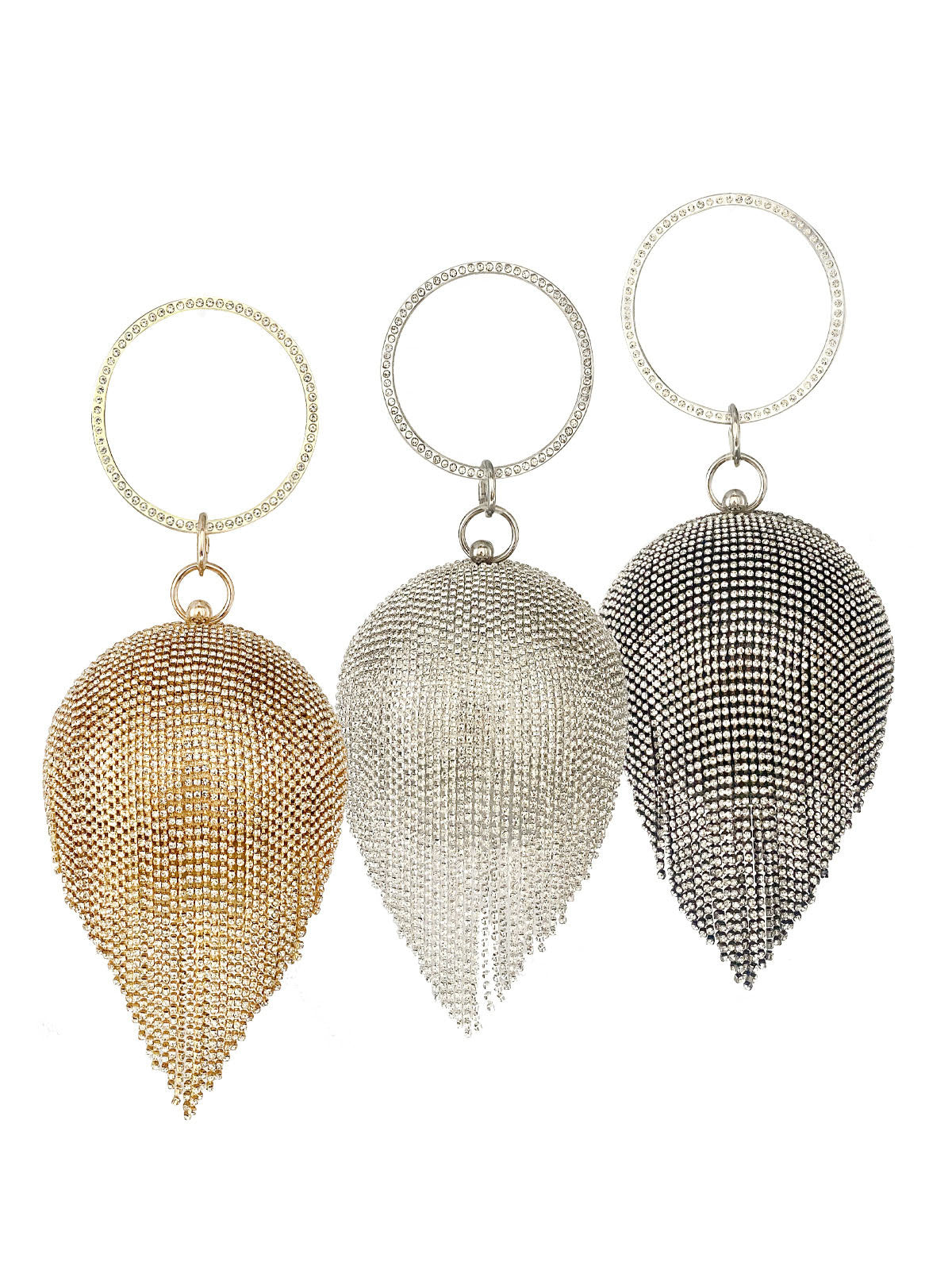 Bolso de mano con borlas de diamantes de imitación