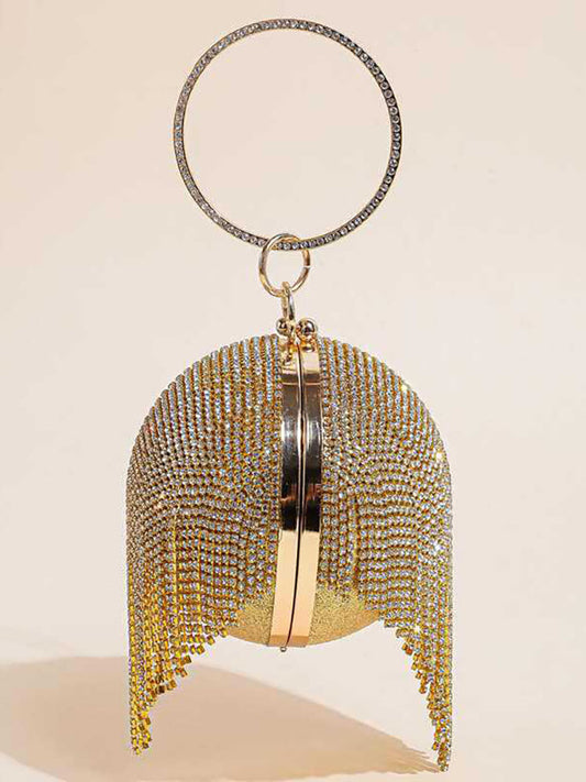 Bolso de mano con borlas de diamantes de imitación