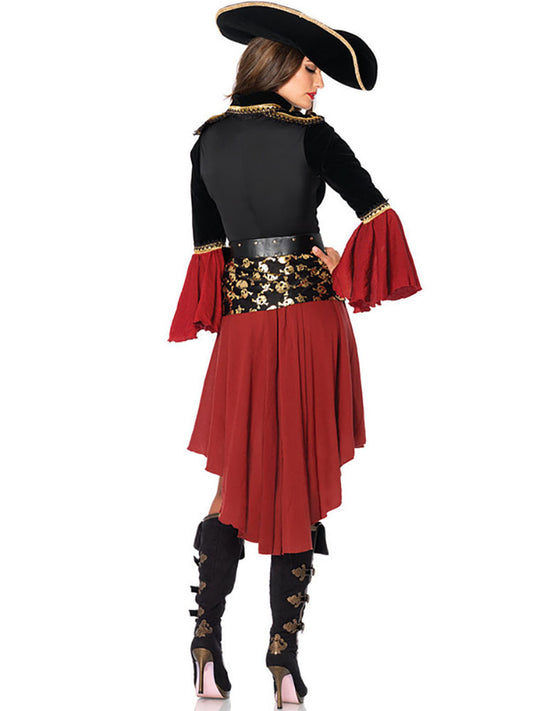 Halloween Ruffle Sleeve Pirate Costume
