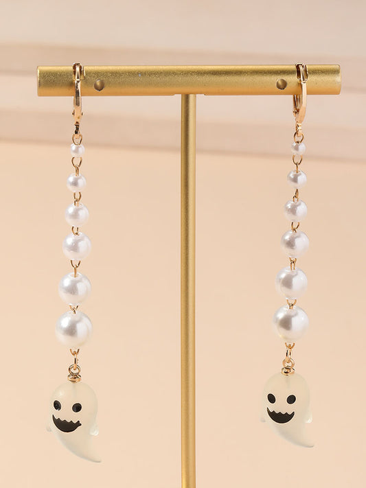 Halloween Pearl Ghost Earrings
