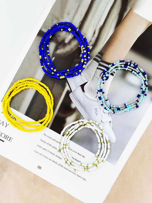 Cinturones étnicos multicolores multicapa