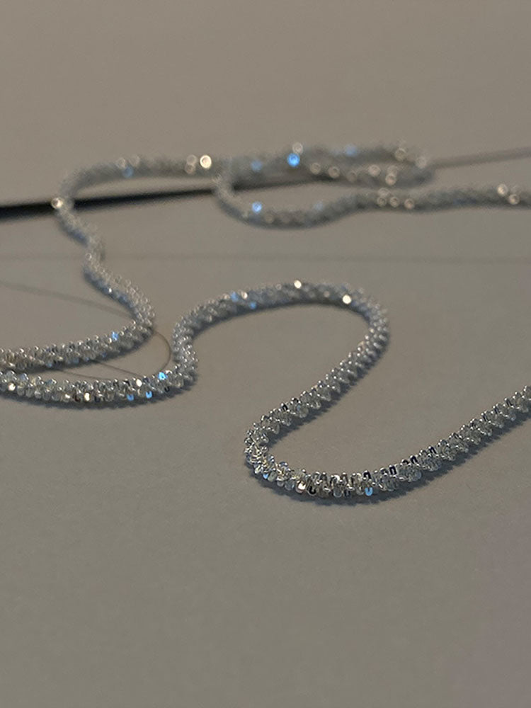 Collar minimalista con purpurina de diamantes de imitación