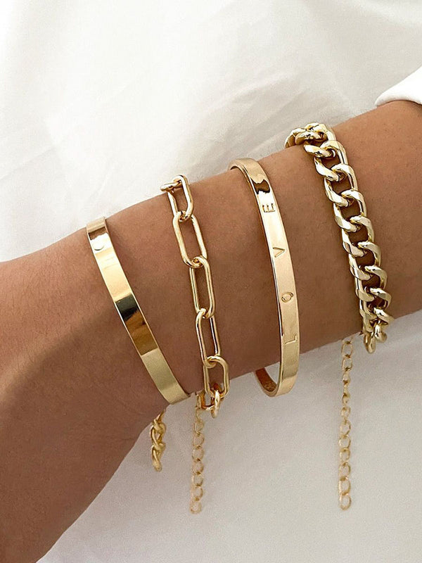 Four Piece Chain Bracelets
