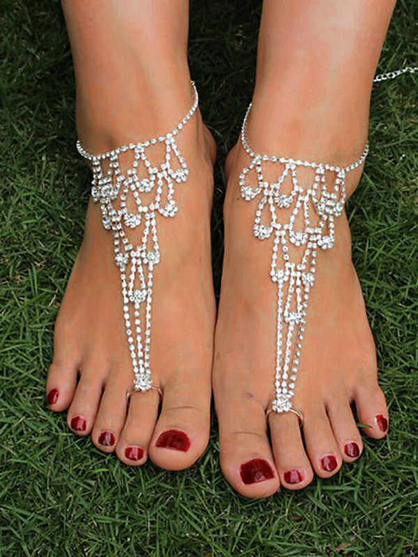 Hollow Out Rhinestone Anklets