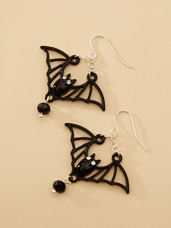 Halloween Retro Bat Pendant Earrings