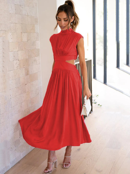 Vestidos largos ajustados sin mangas con cortes