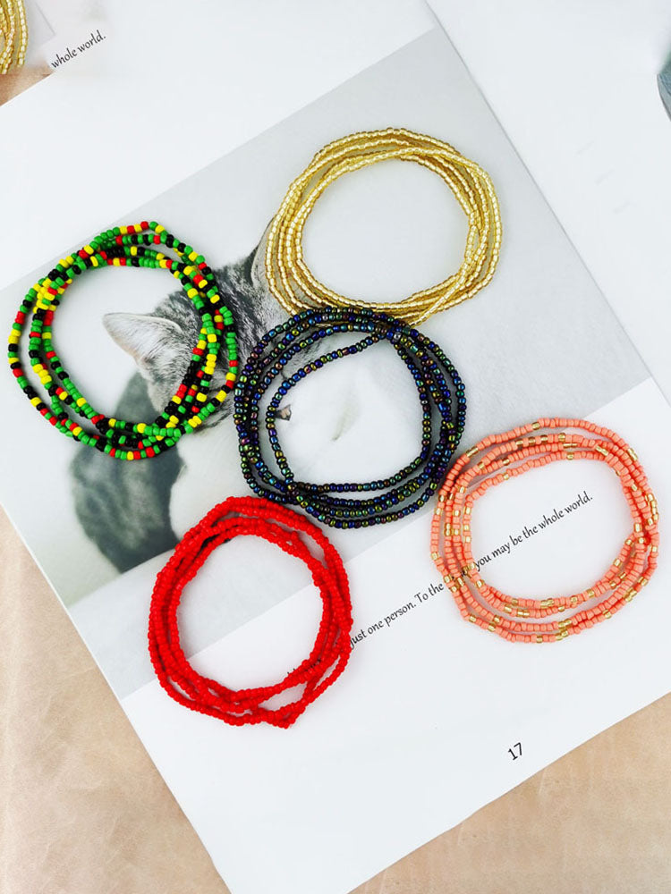 Cinturones étnicos multicolores multicapa