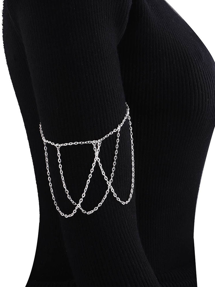 Brazalete minimalista con borlas de cadena