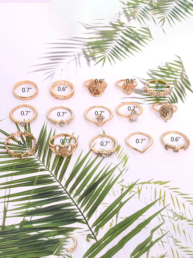 Anillos de monedas de oro con cruz geométrica retro