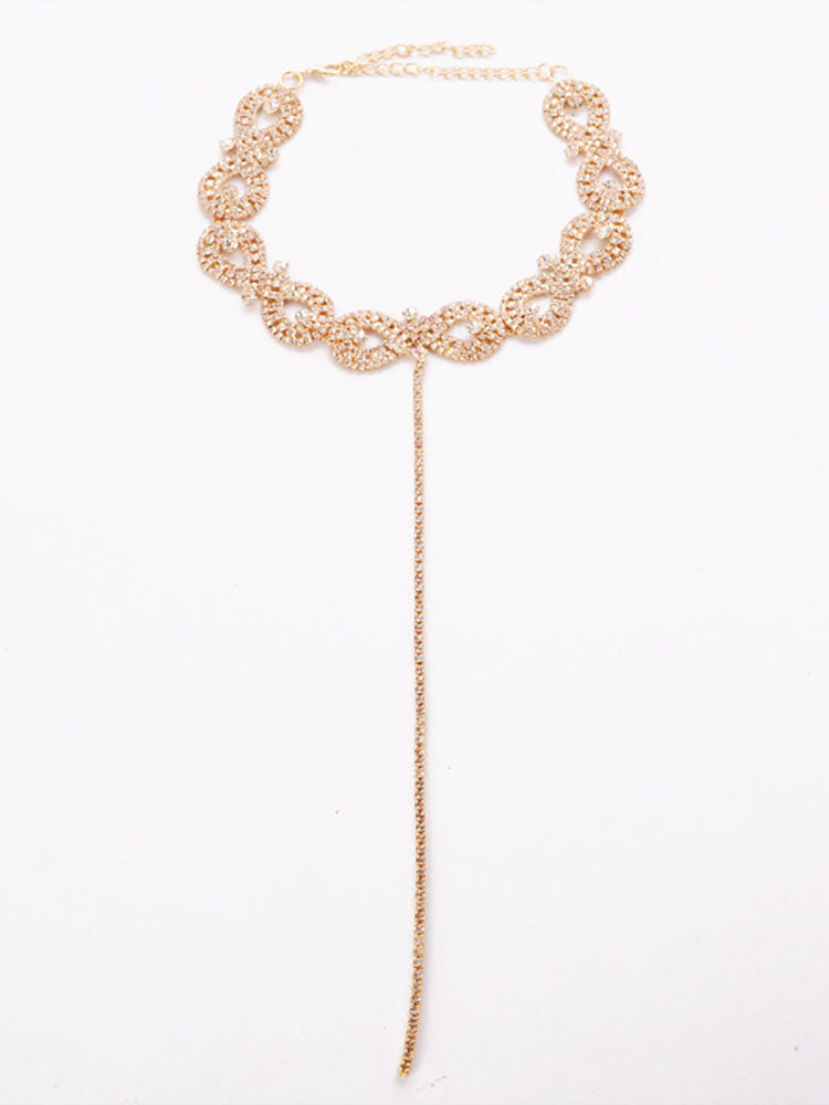 Collares con purpurina y diamantes con borlas