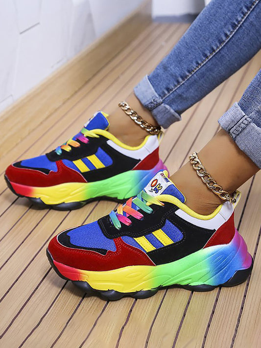 Zapatillas con plataforma de colores degradados