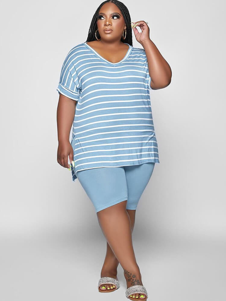 Camiseta de manga corta de dos piezas y pantalones cortos ajustados