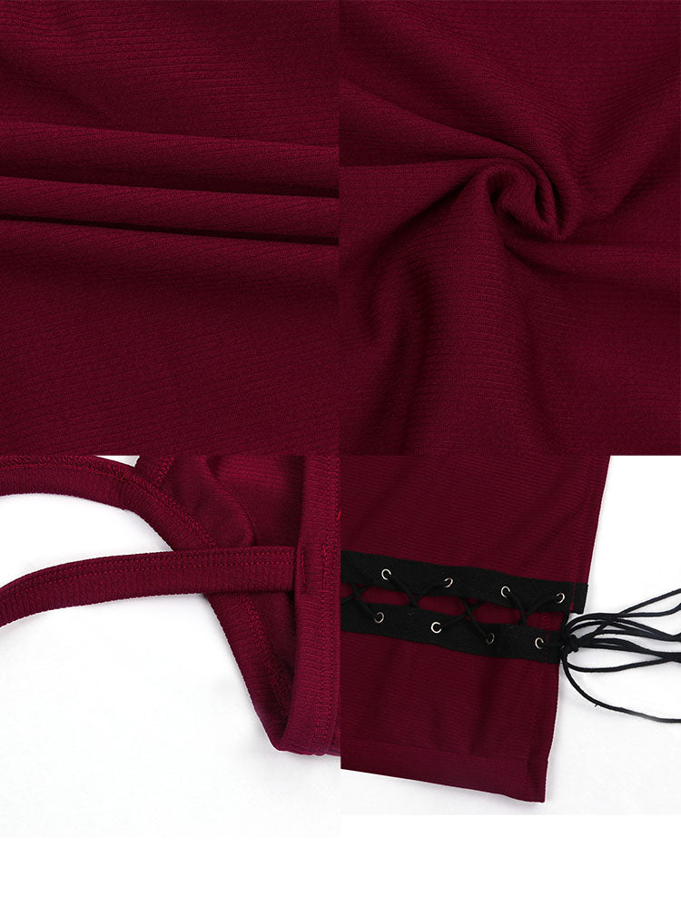 Vestidos largos sin mangas con cordones