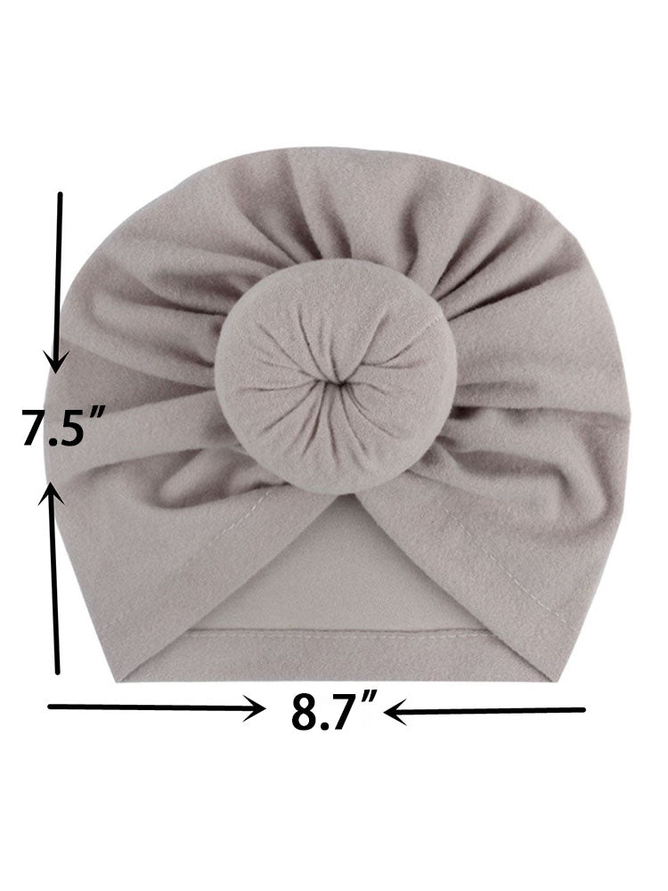 Gorra de turbante cruzado fruncido de color liso