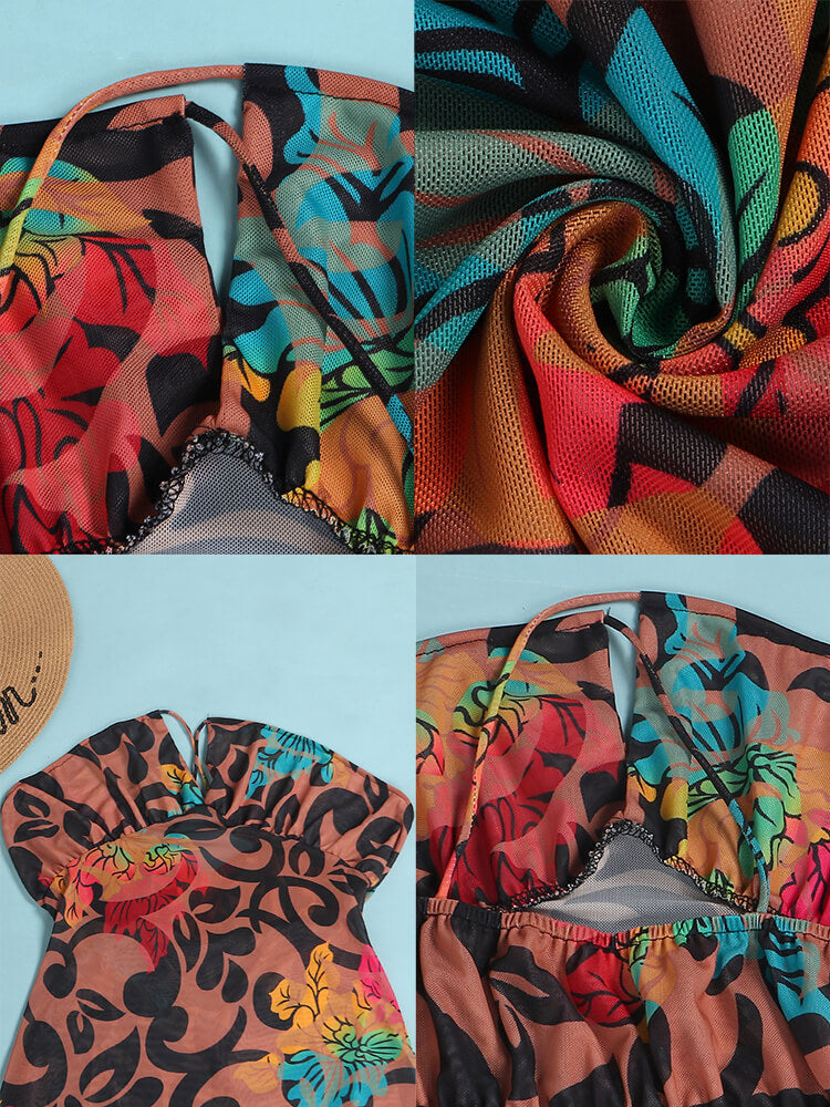 Minivestidos ajustados con estampado floral y tirantes finos