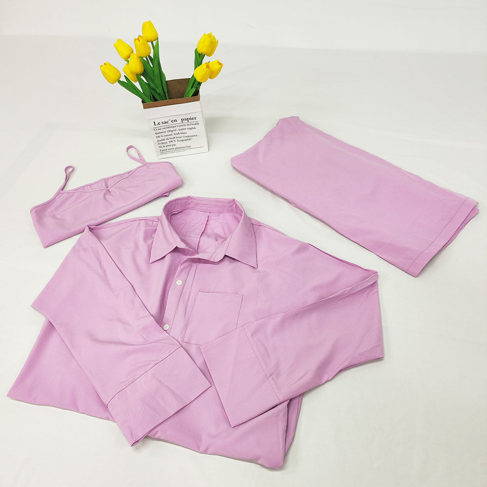 Camisetas sin mangas de tres piezas Abrigos y pantalones largos