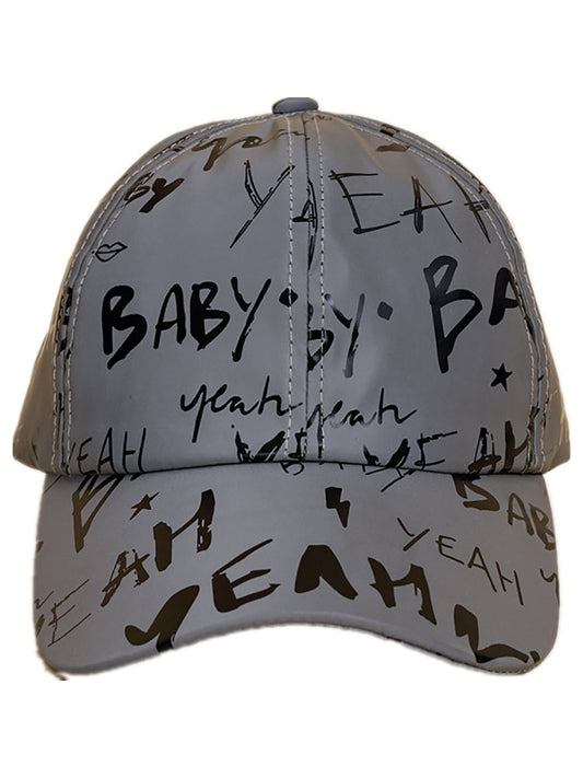 Gorras de béisbol reflectantes con estampado de letras