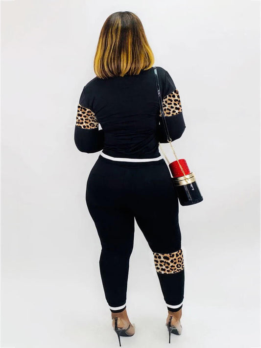 Trajes deportivos de dos piezas con estampado de camuflaje y leopardo
